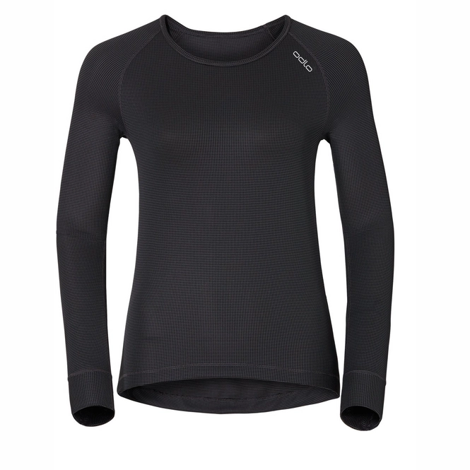 Undershirt Odlo Womens Longsleeve Crew Neck Cubic Ebony Grey