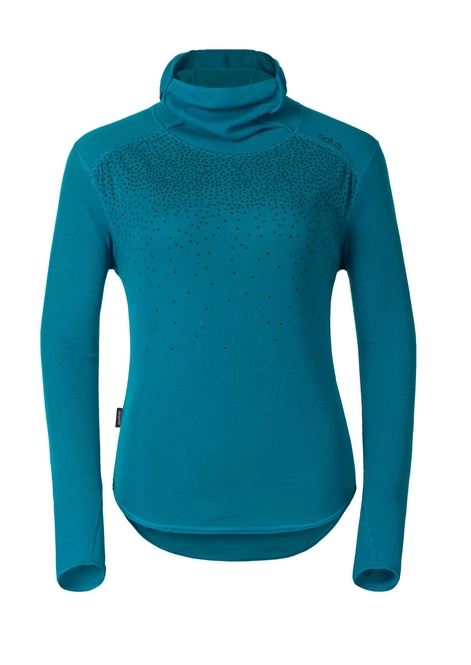 Undershirt Odlo Womens L/S With Facemask Vallee Blanche W Algiers Blue