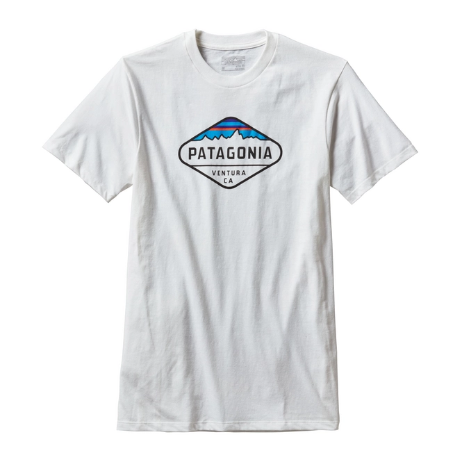T-Shirt Patagonia Men's Fitz Roy Crest Cotton/Poly White