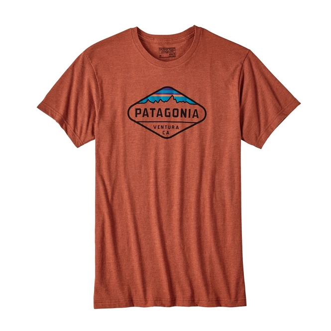 T-Shirt Patagonia Men's Fitz Roy Crest Cotton/Poly Roots Red