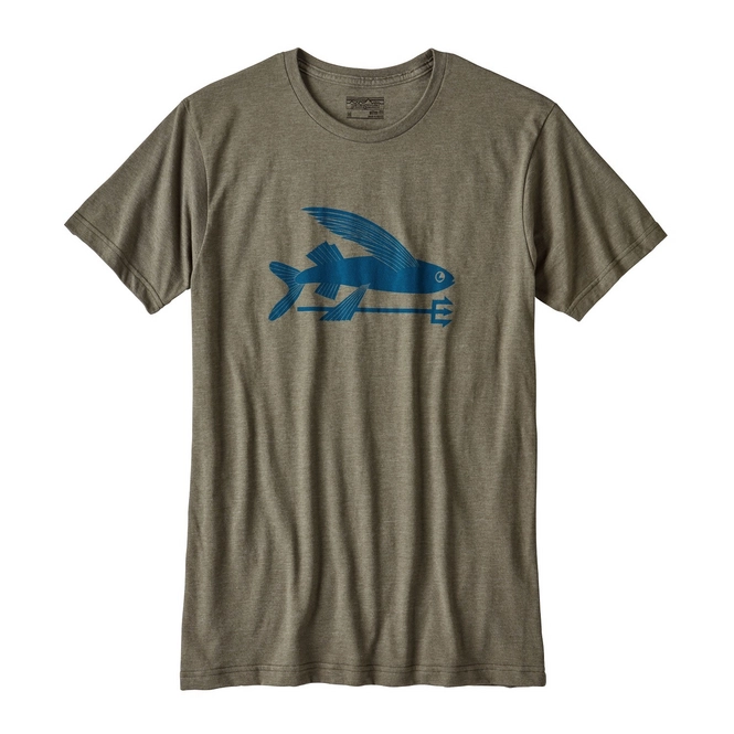 T-Shirt Patagonia Men's Flying Fish Cotton/Poly Industrial Green