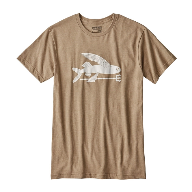 T-Shirt Patagonia Men's Flying Fish Cotton/Poly Mojave Khaki