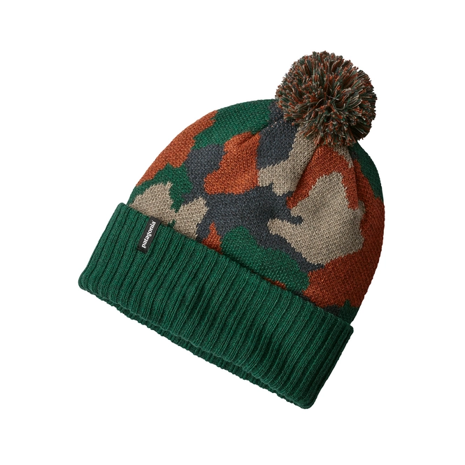 Beanie Patagonia Powder Town Bunker Camo Micro Green