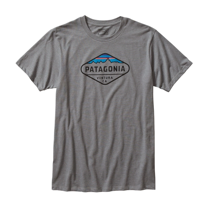 T-Shirt Patagonia Men's Fitz Roy Crest Cotton/Poly Narwhal Grey
