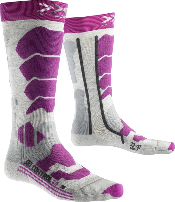 Ski Socks X-Socks Control 2.0 Light Grey/Melange
