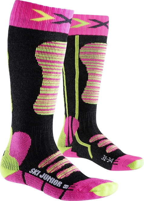 Ski Socks X-Socks Junior Fuchsia/Yellow