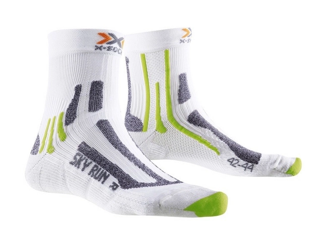 Running Socks X-Socks Sky Run Two White/Lime Green