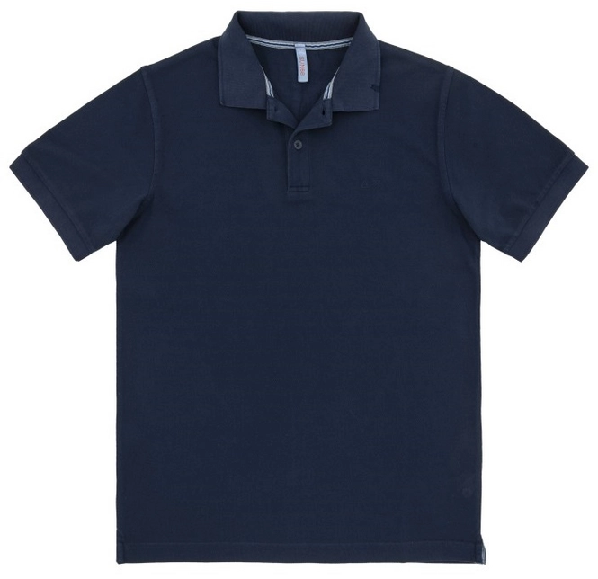Polo Shirt Sun68 Men Cold Dye Navy Blue