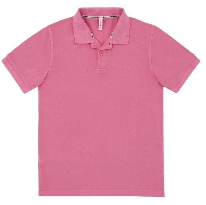 Polo Shirt Sun68 Men Cold Dye Fuxia