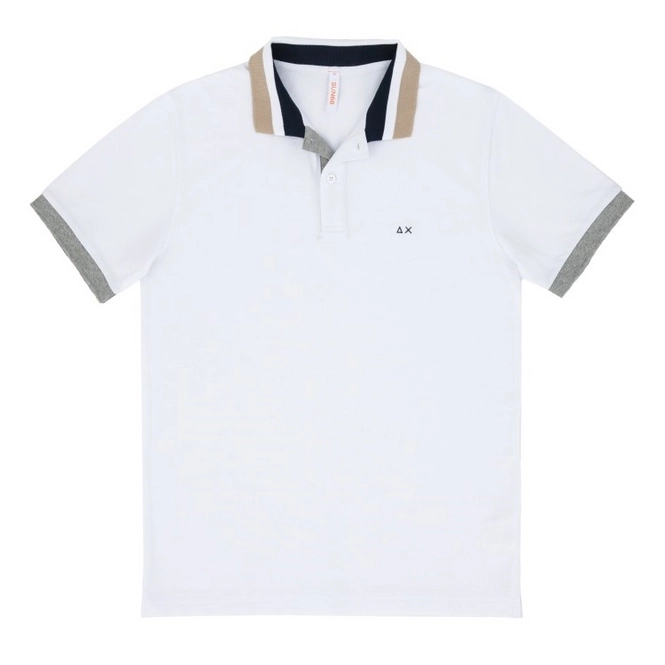 Polo Shirt Sun68 Men 3 Colour Collar El Bianco