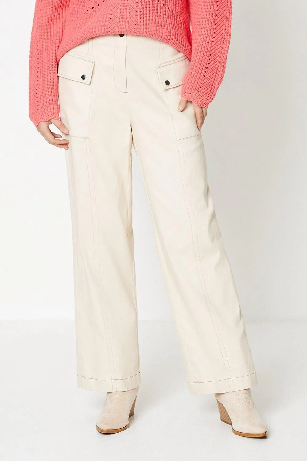 Twill Contrast Stitch Cargo Trouser