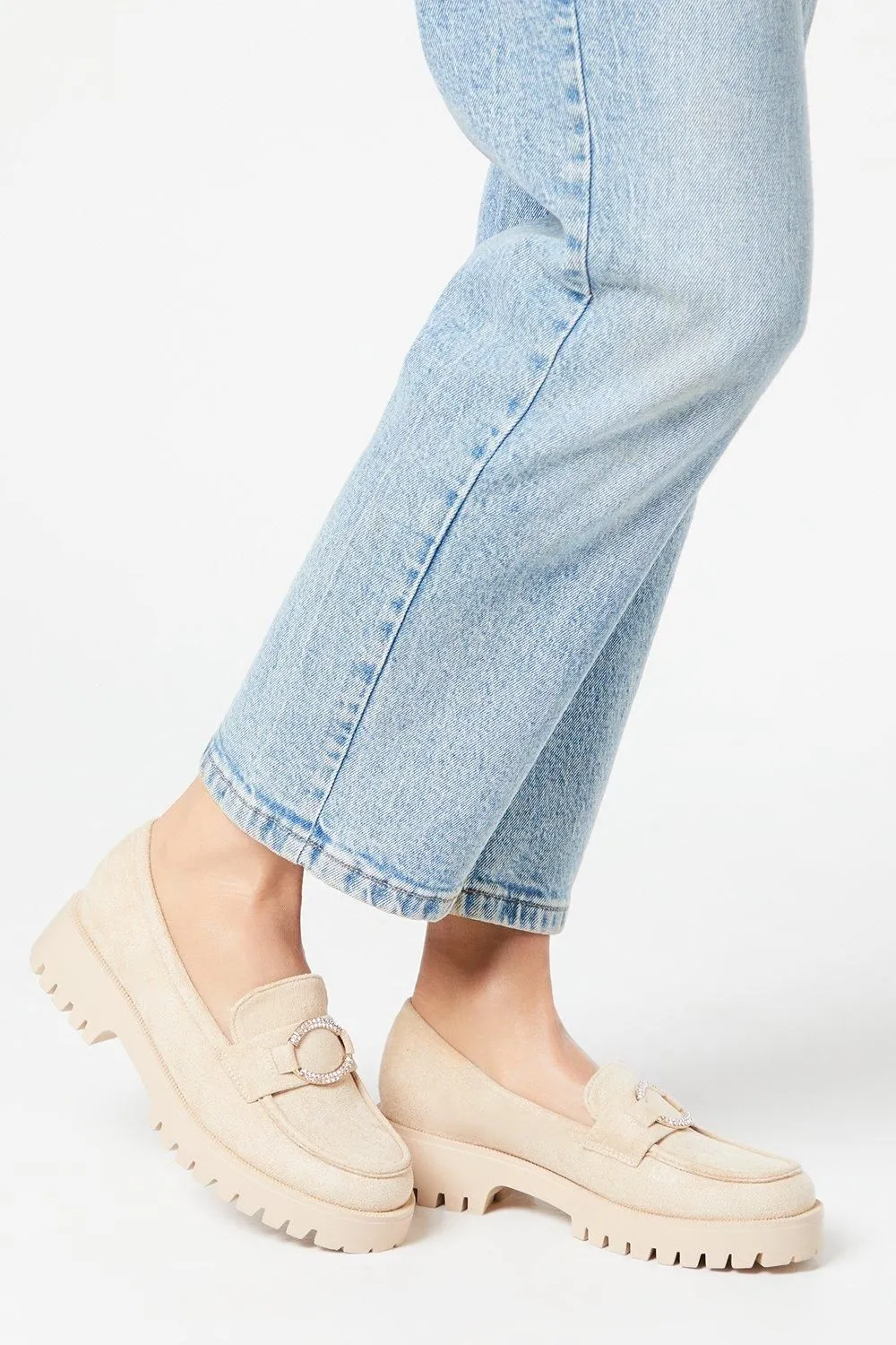 Becca Metal Ring Detail Chunky Loafers