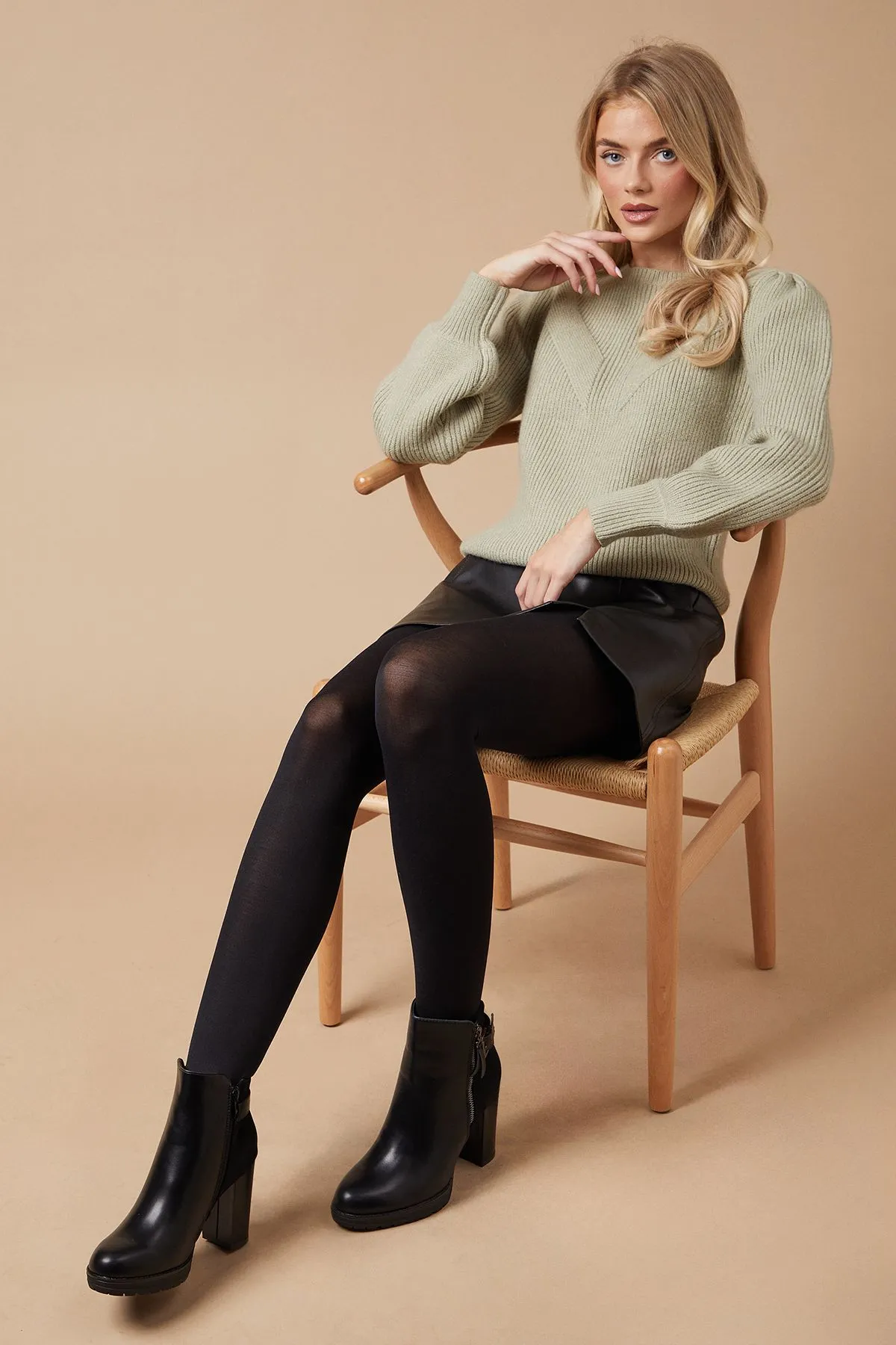 Mika Buckle Detail Side Zip High Block Heel Platform Ankle Boot