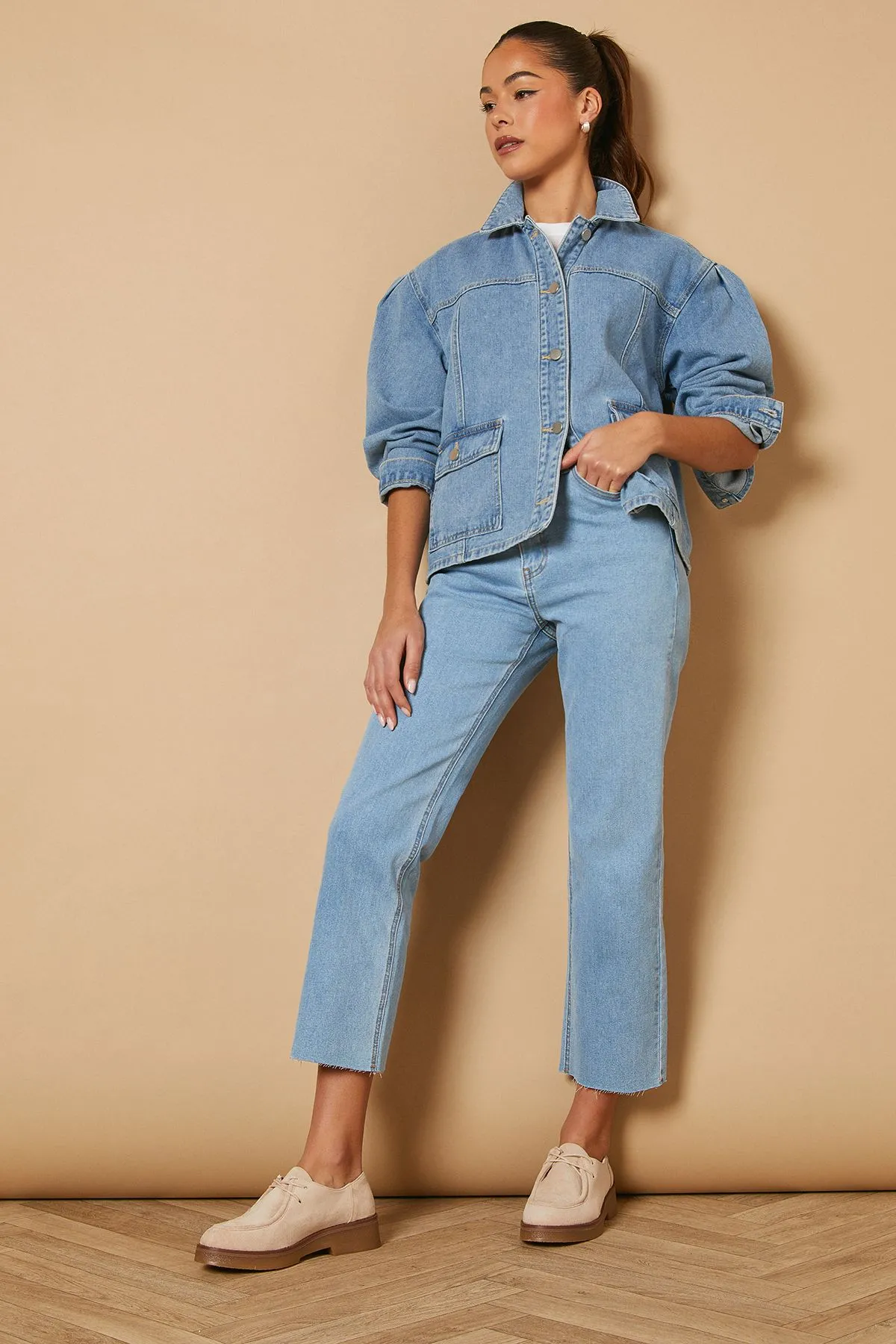 Edith Faux Suede Lace Up Wallaby Casual Shoes