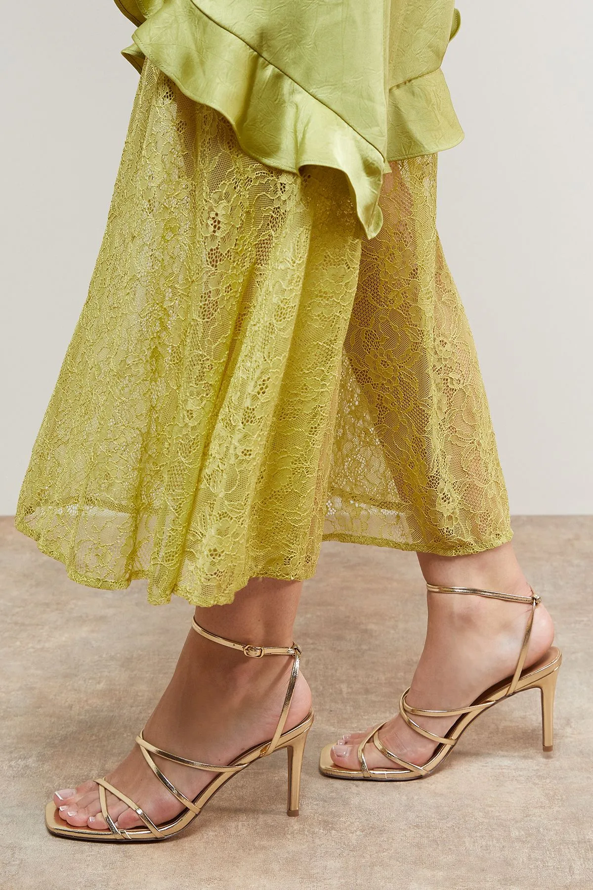 Dyani Faux Leather Multi Strap High Stiletto Heel Sandals