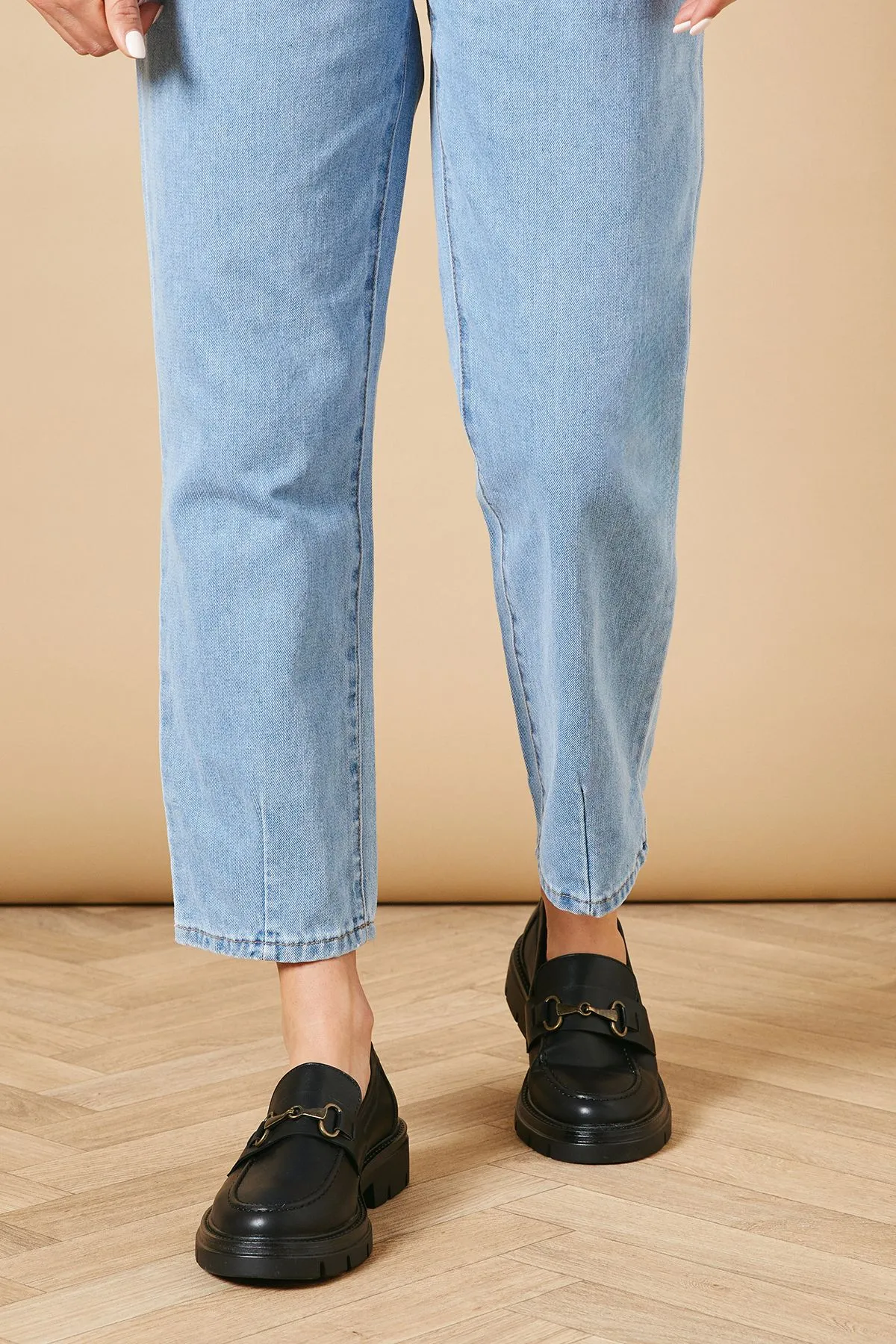 Circe Faux Leather Snaffle Detail Chunky Loafers