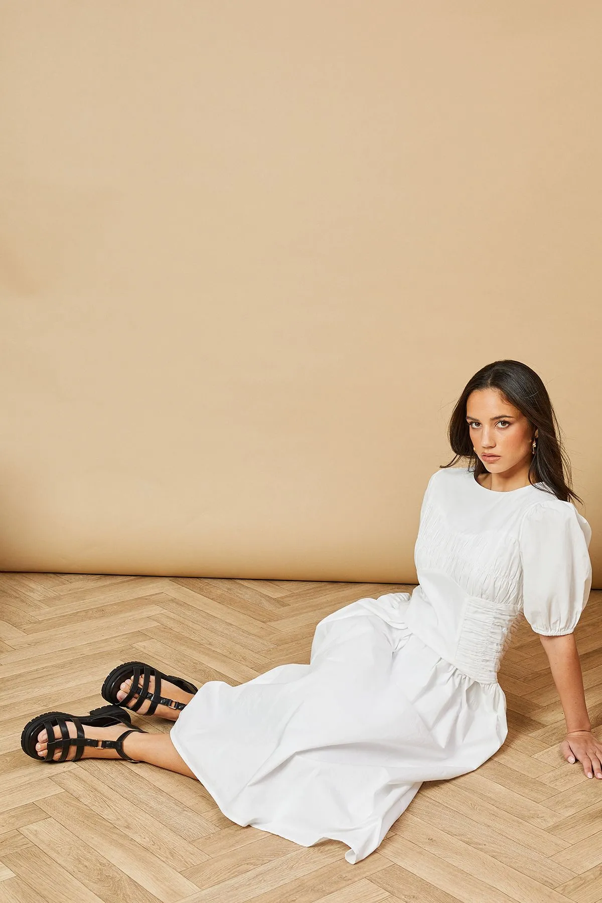 Ariadne Faux Leather T Bar Chunky  Sandals