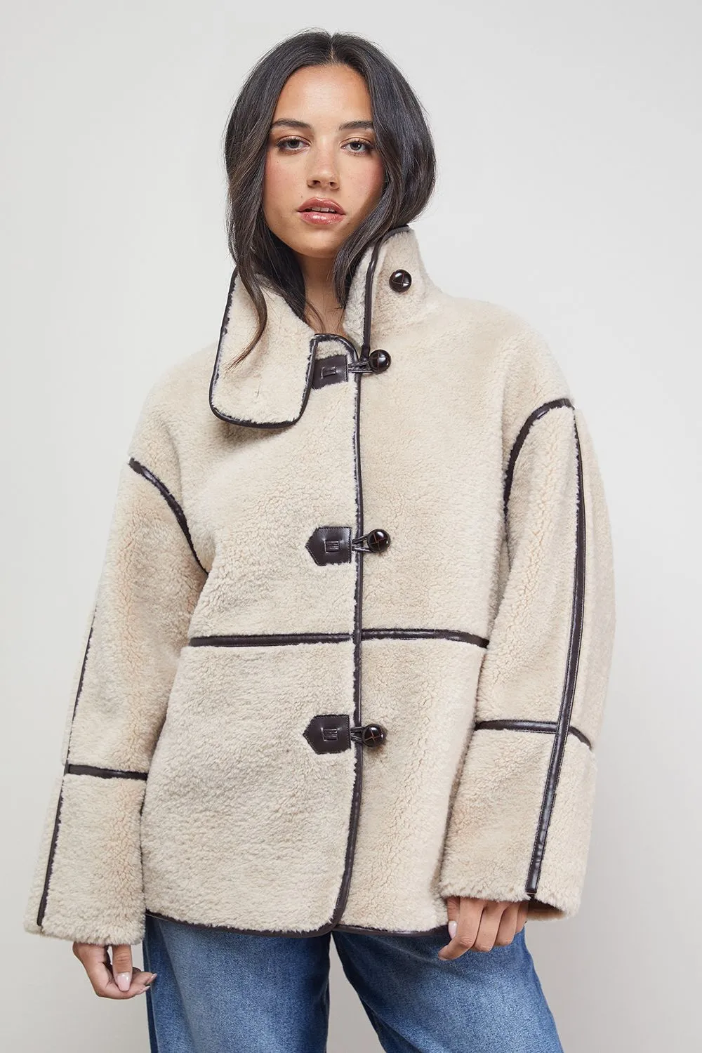 (S) Funnel Neck Shealing Coat