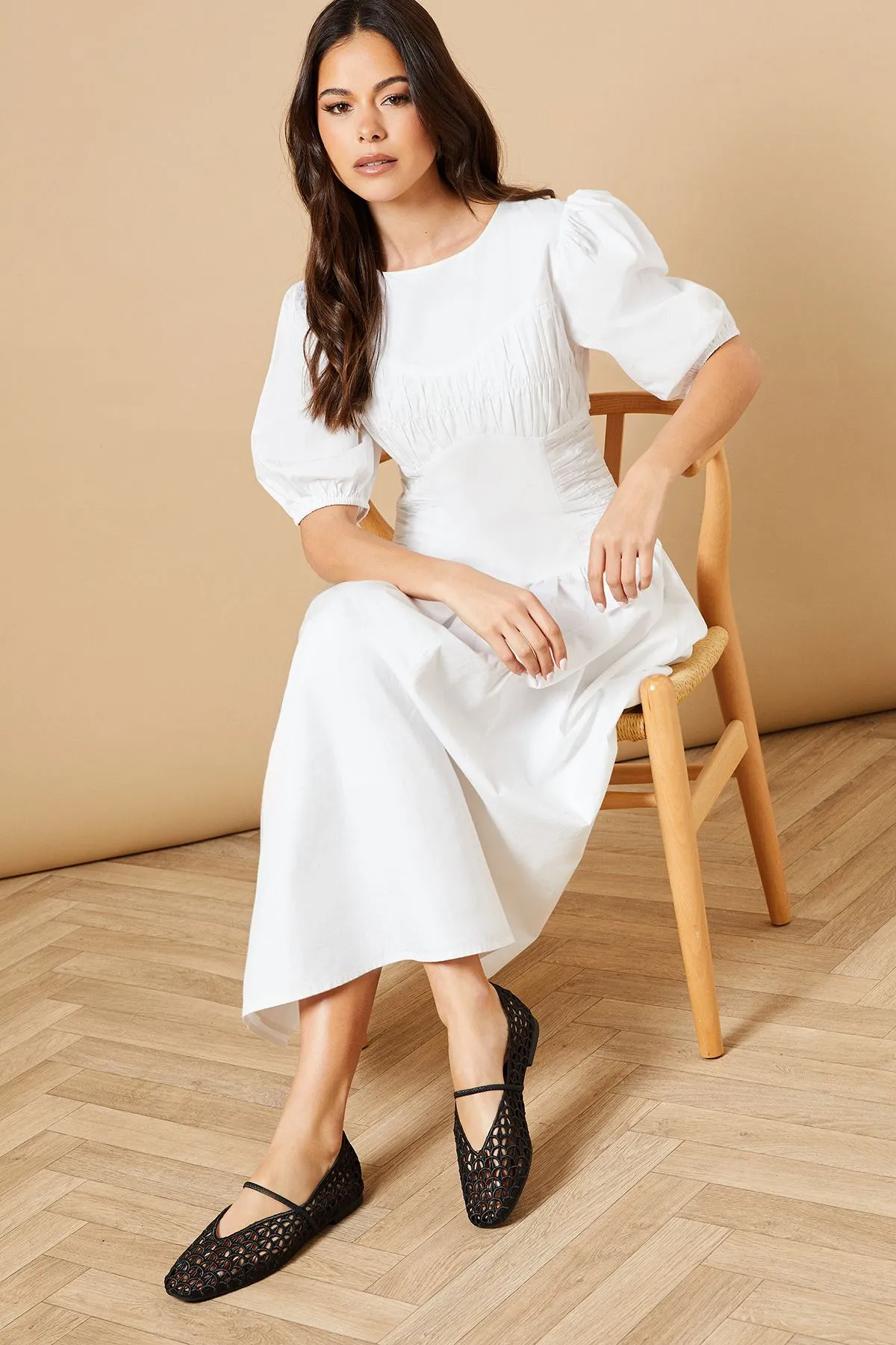 Lacey Open Weave Mary Jane Ballet Pumps