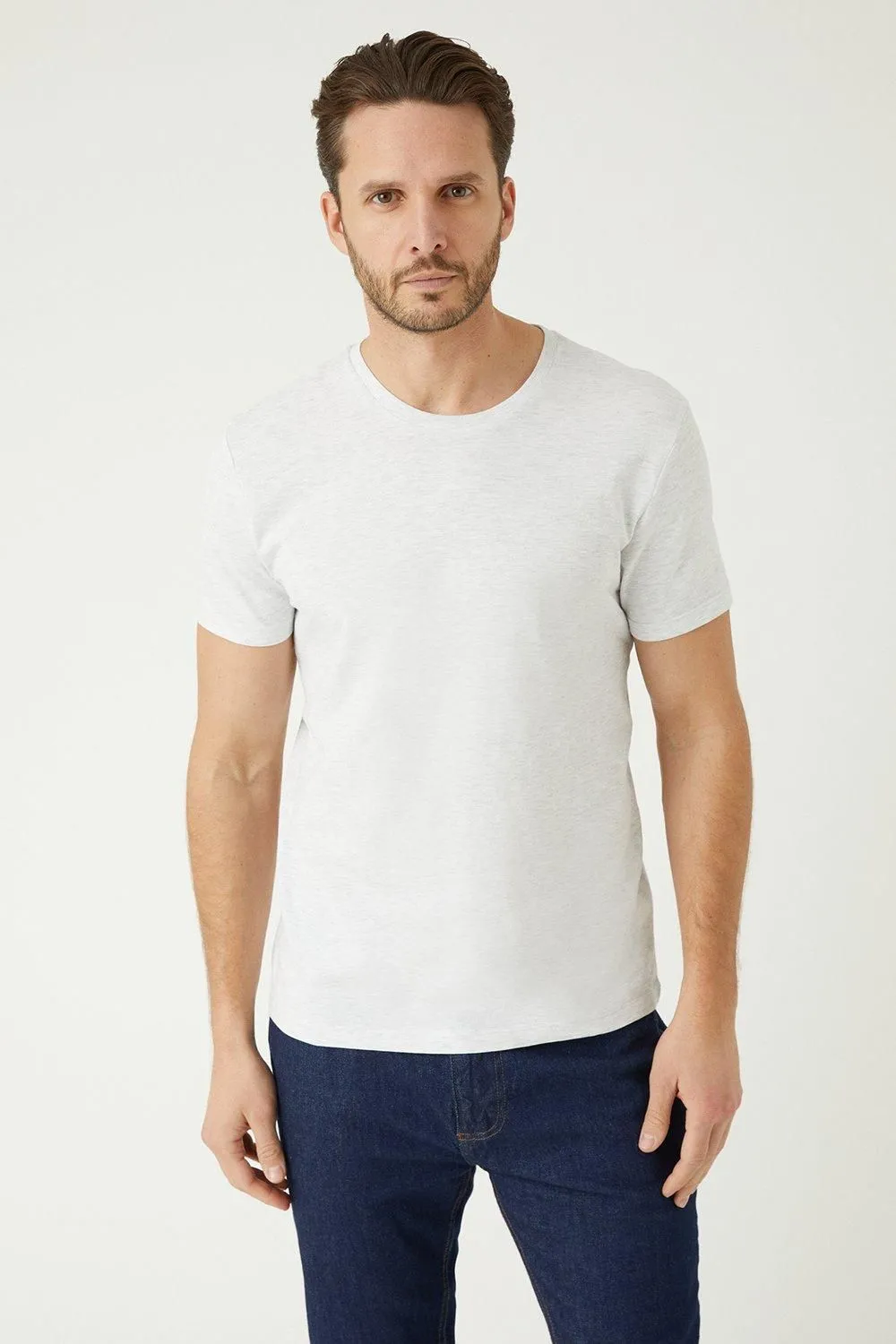 Light Grey 3 Pack Crew Neck T-Shirt