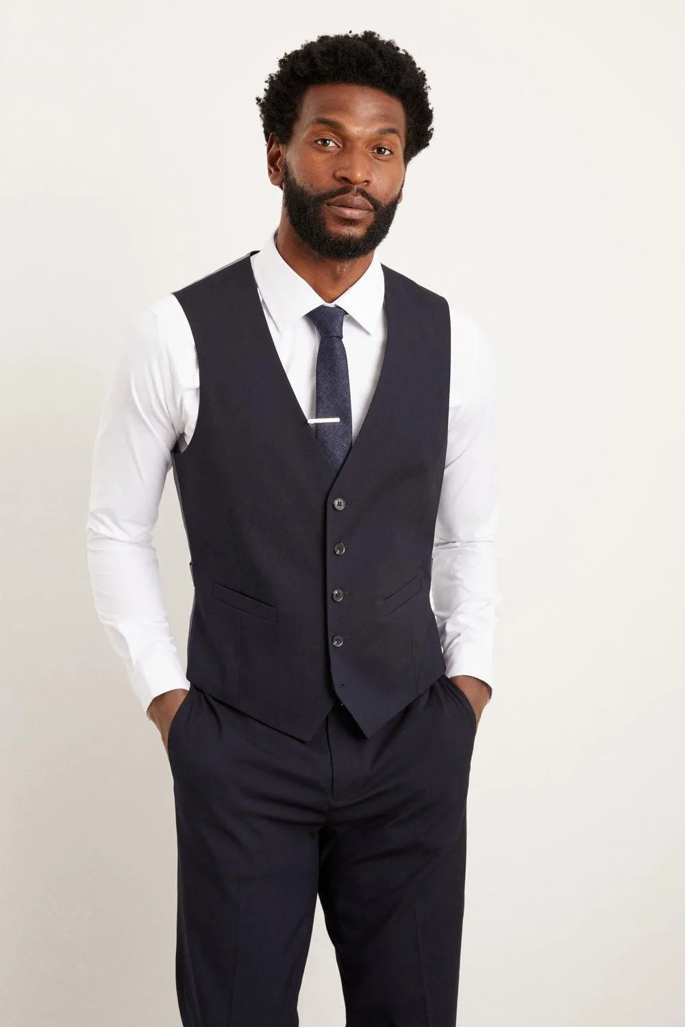 Navy Slim Fit Essential Waistcoat