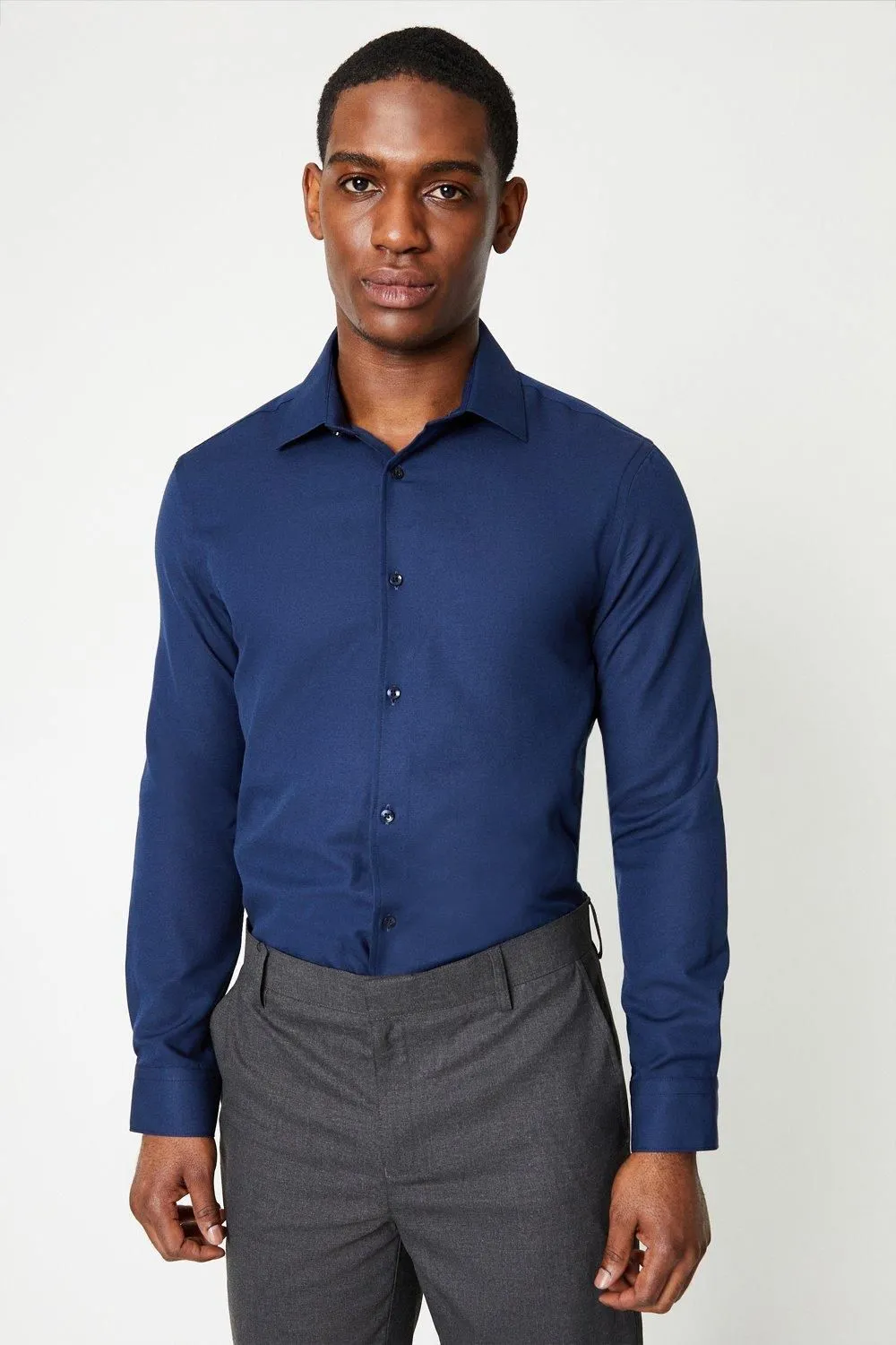 Easy Iron Oxford Slim Fit Long Sleeve Shirt