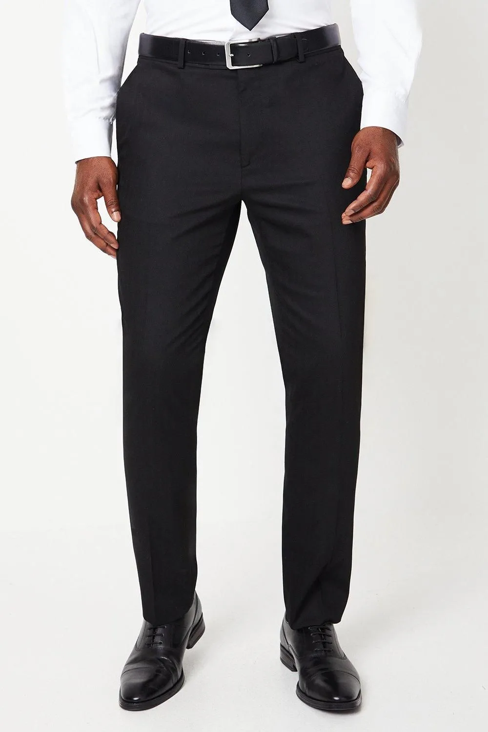 Black Herringbone Suit Trouser