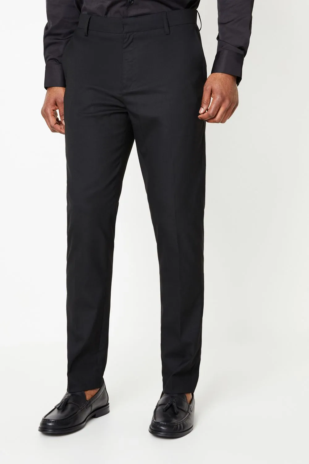 Black Slim Fit Smart Trousers