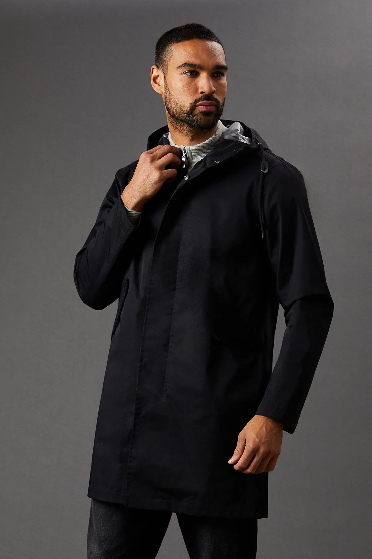 Water Resistant Hooded Coat