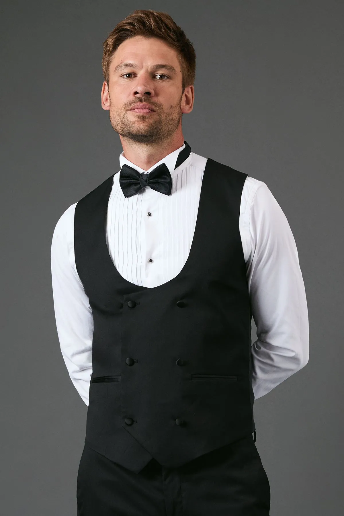 Black Slim Fit Tuxedo Suit Waistcoat
