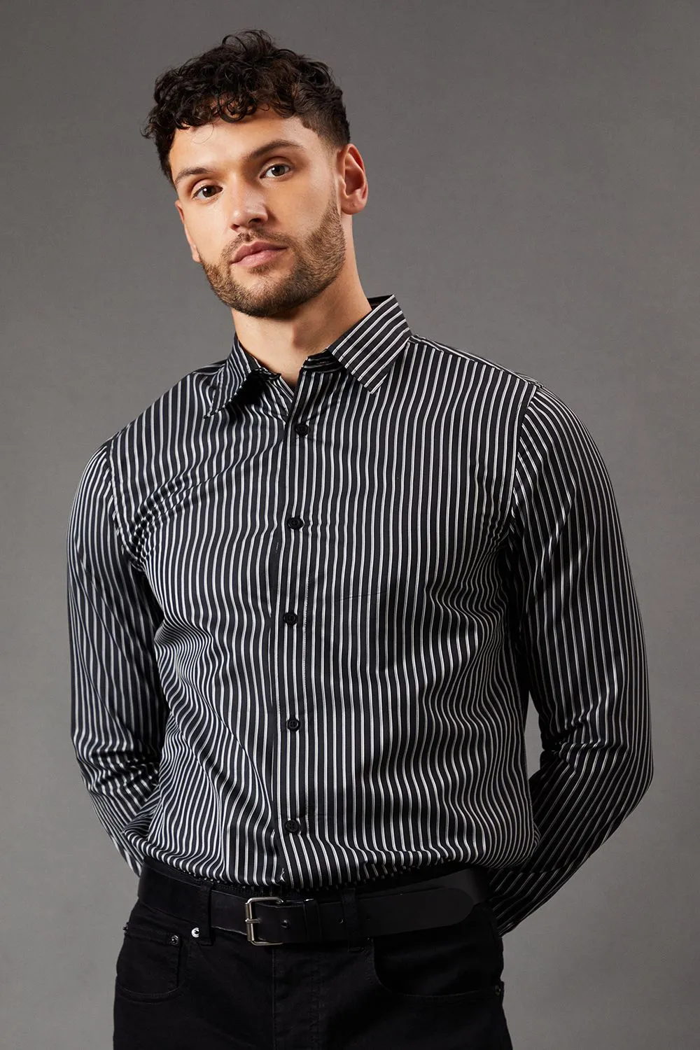 Black Stripe Long Sleeve Shirt