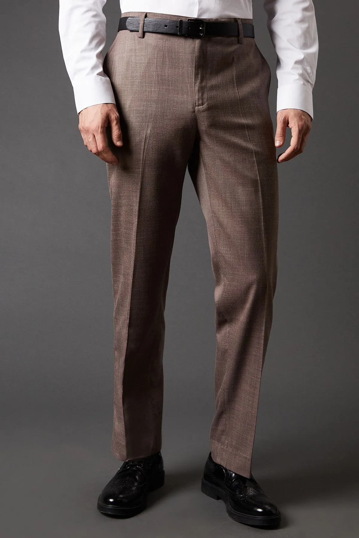 Neutral Stretch Tailored Fit Smart Trousers