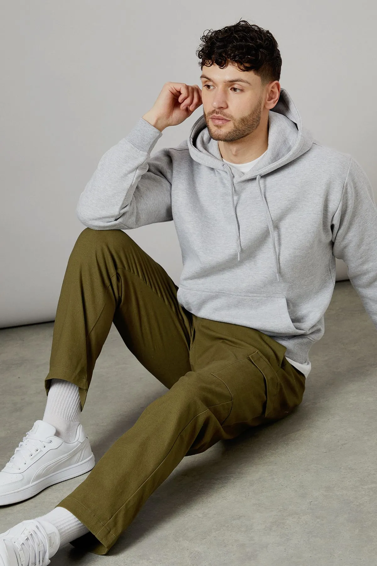 Khaki Cotton Cargo Trousers