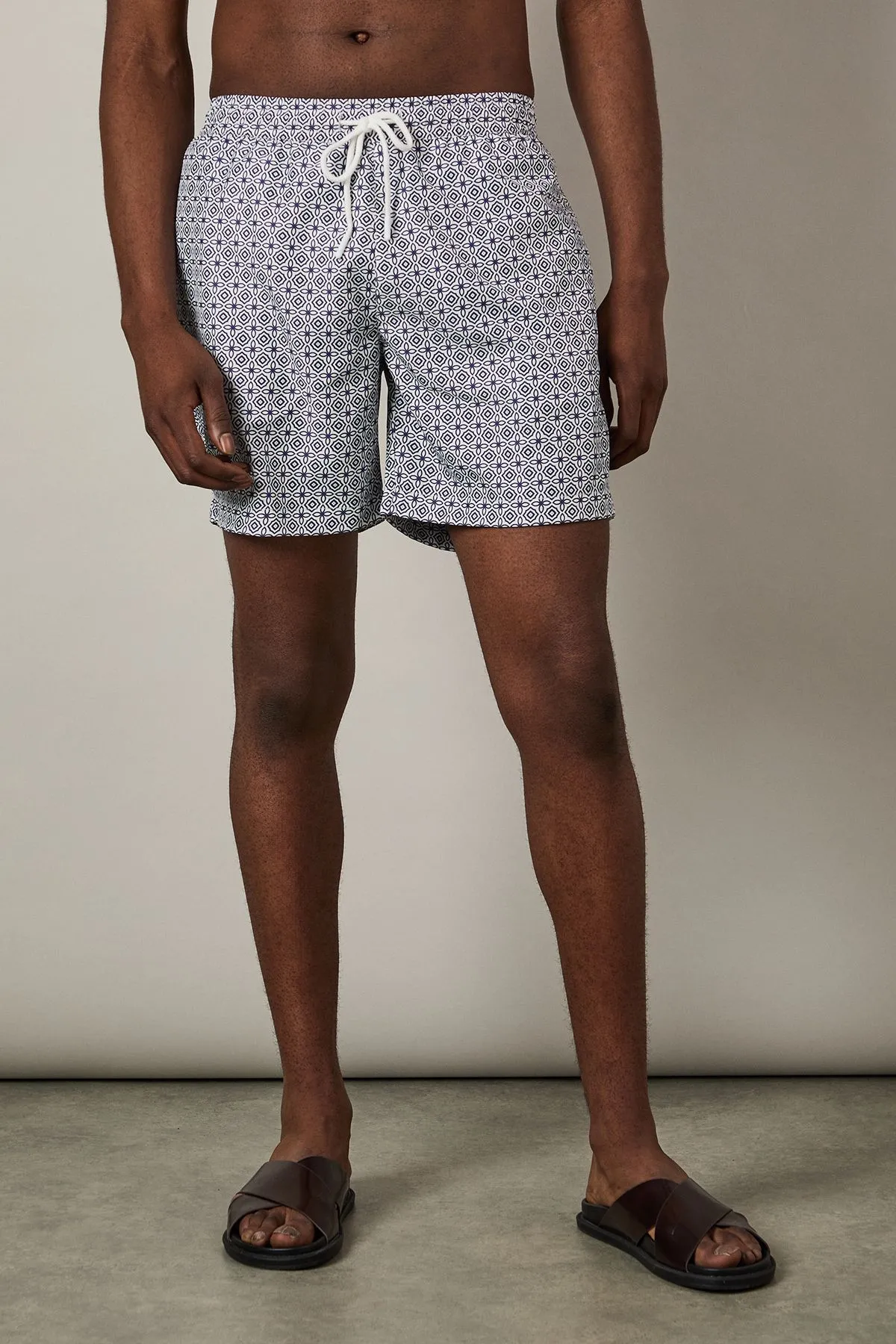 Off White Print Swim Shorts