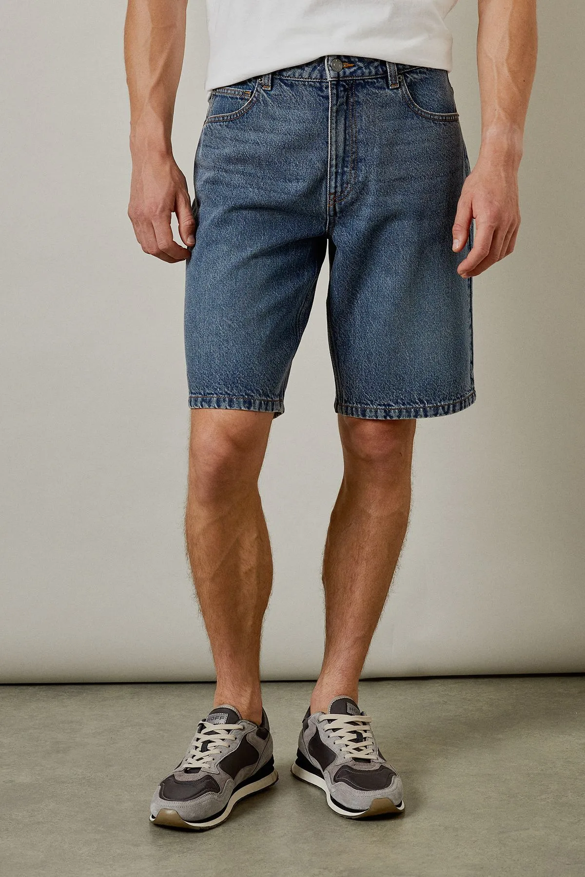 Mid Wash Denim Shorts