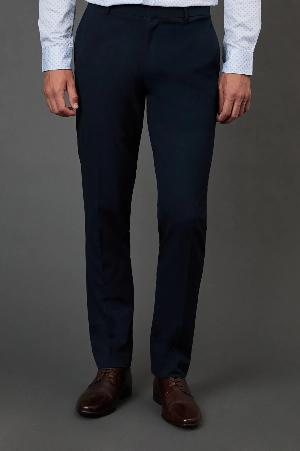 Navy Stretch Skinny Fit Suit Trousers