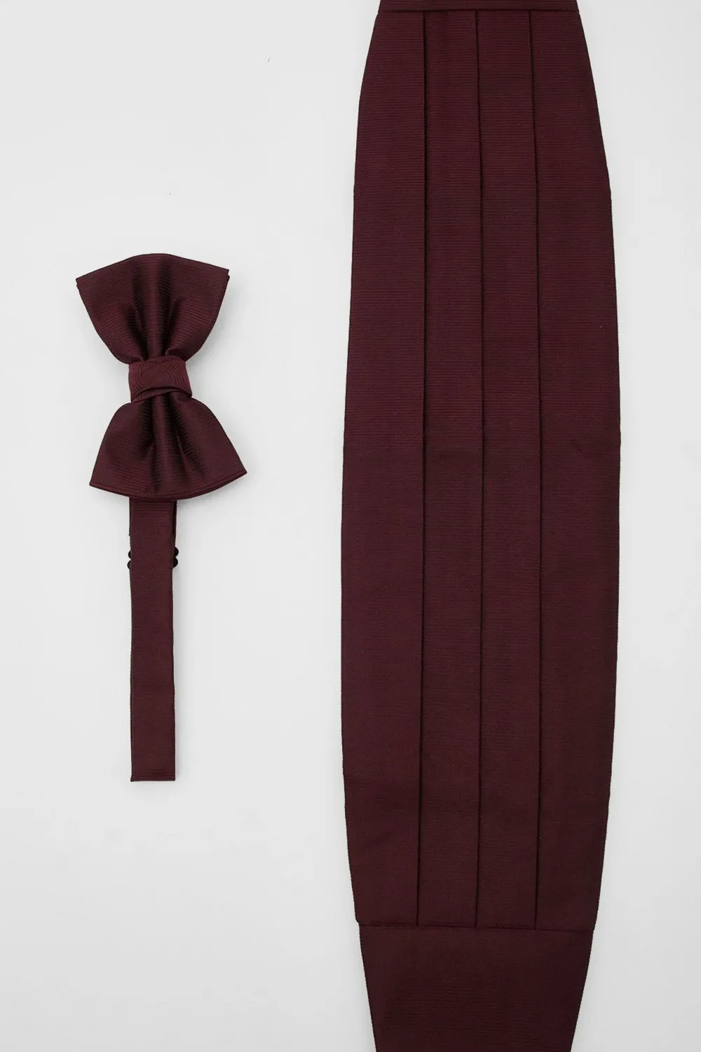 Burgundy Cummerbund and Bow Tie Set