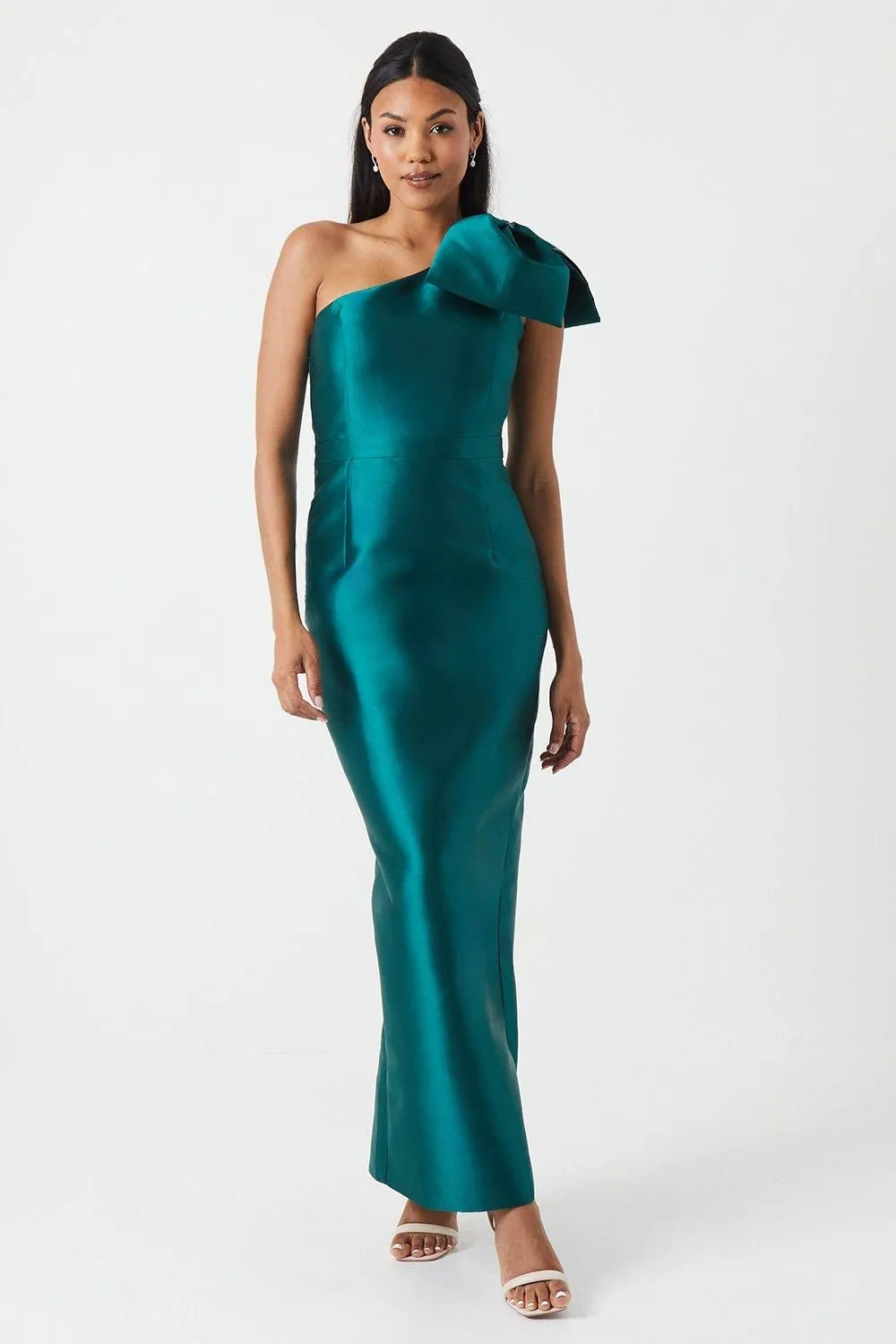 One Shoulder Twill Column Bridesmaid Dress