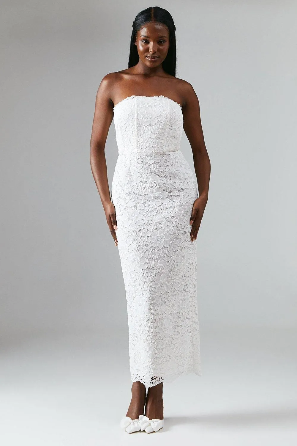 Corset Bodice Lace Column Wedding Dress