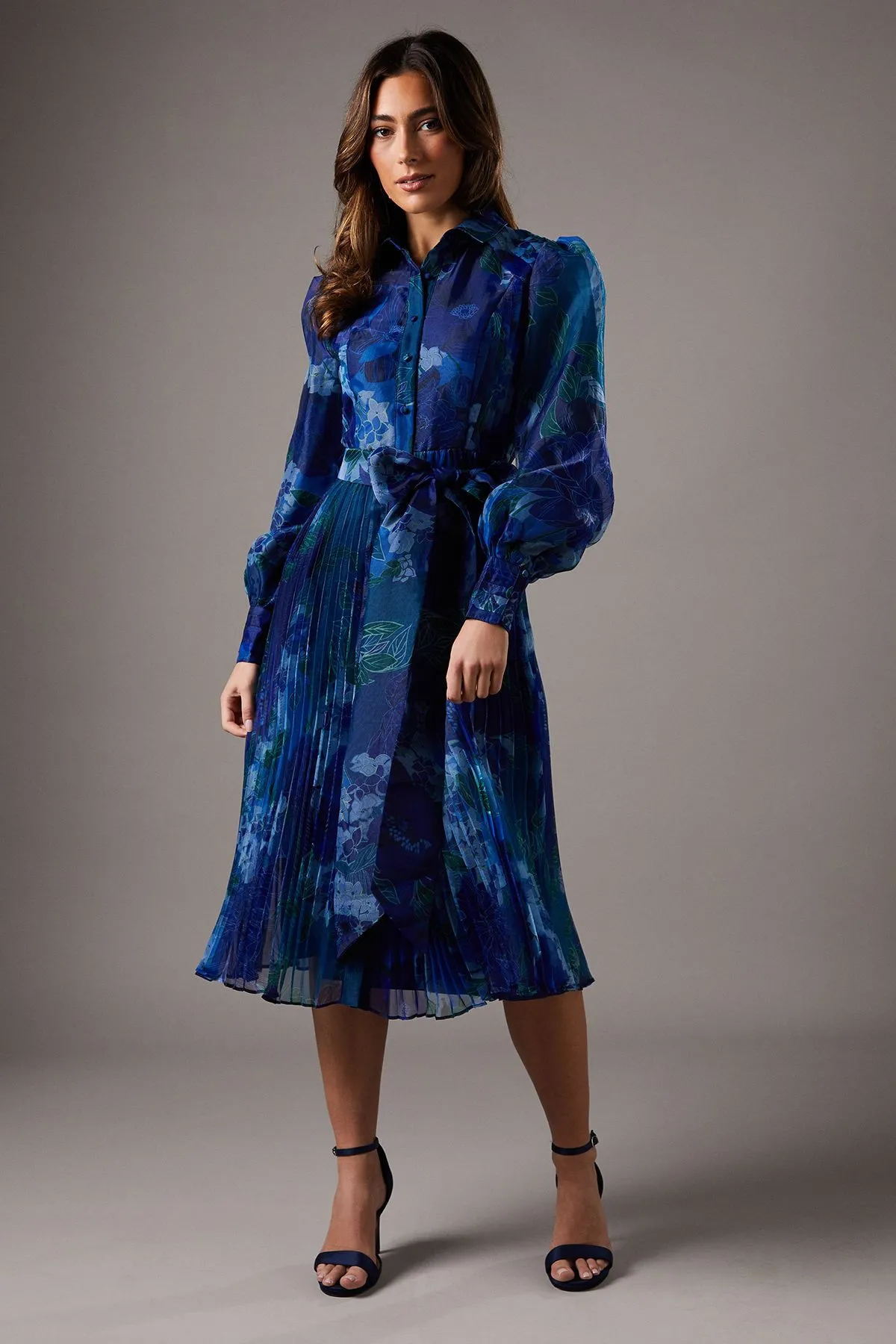 Organza Printed Shirt Dress