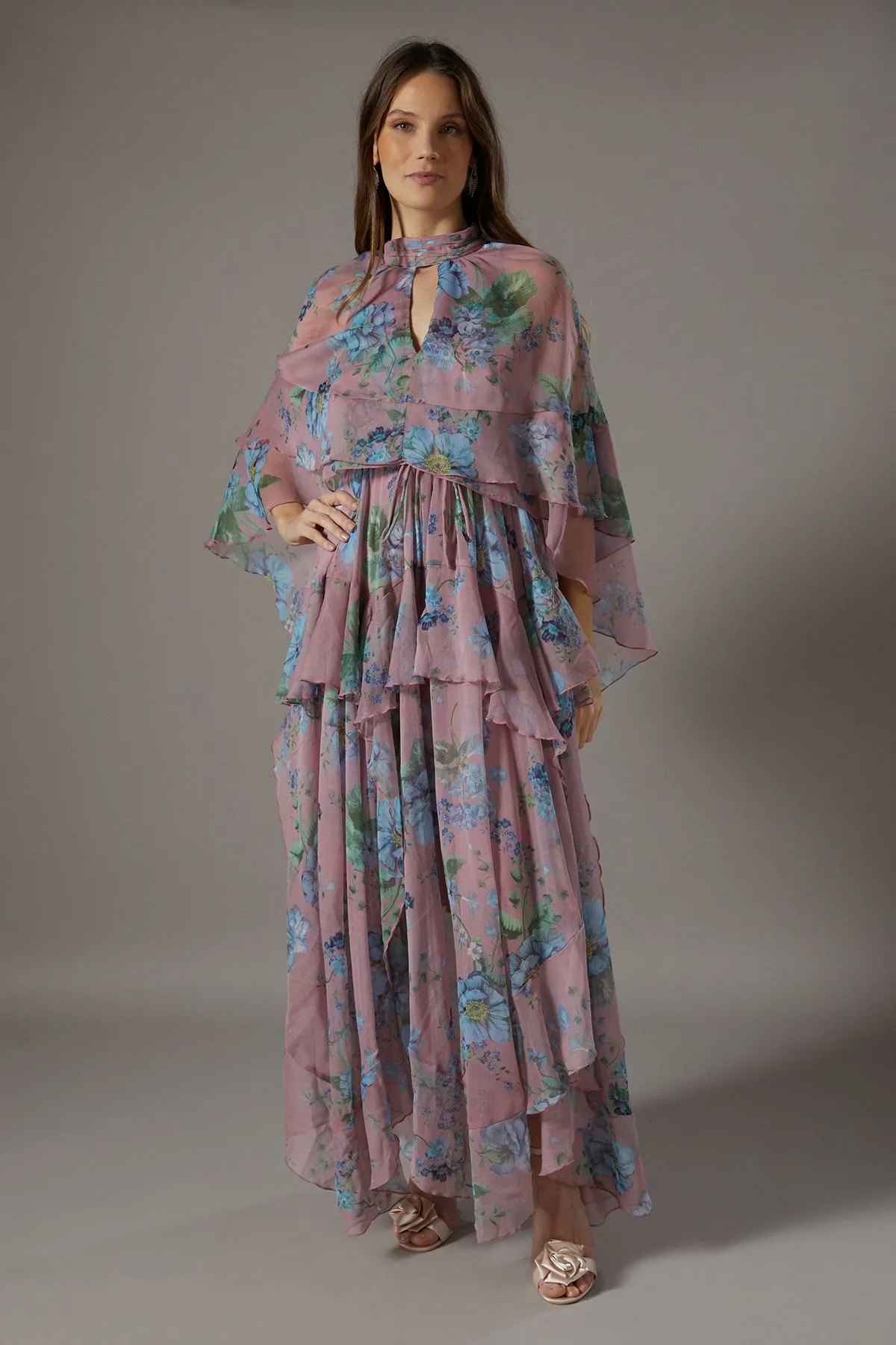 Printed Chiffon Boho Maxi Dress