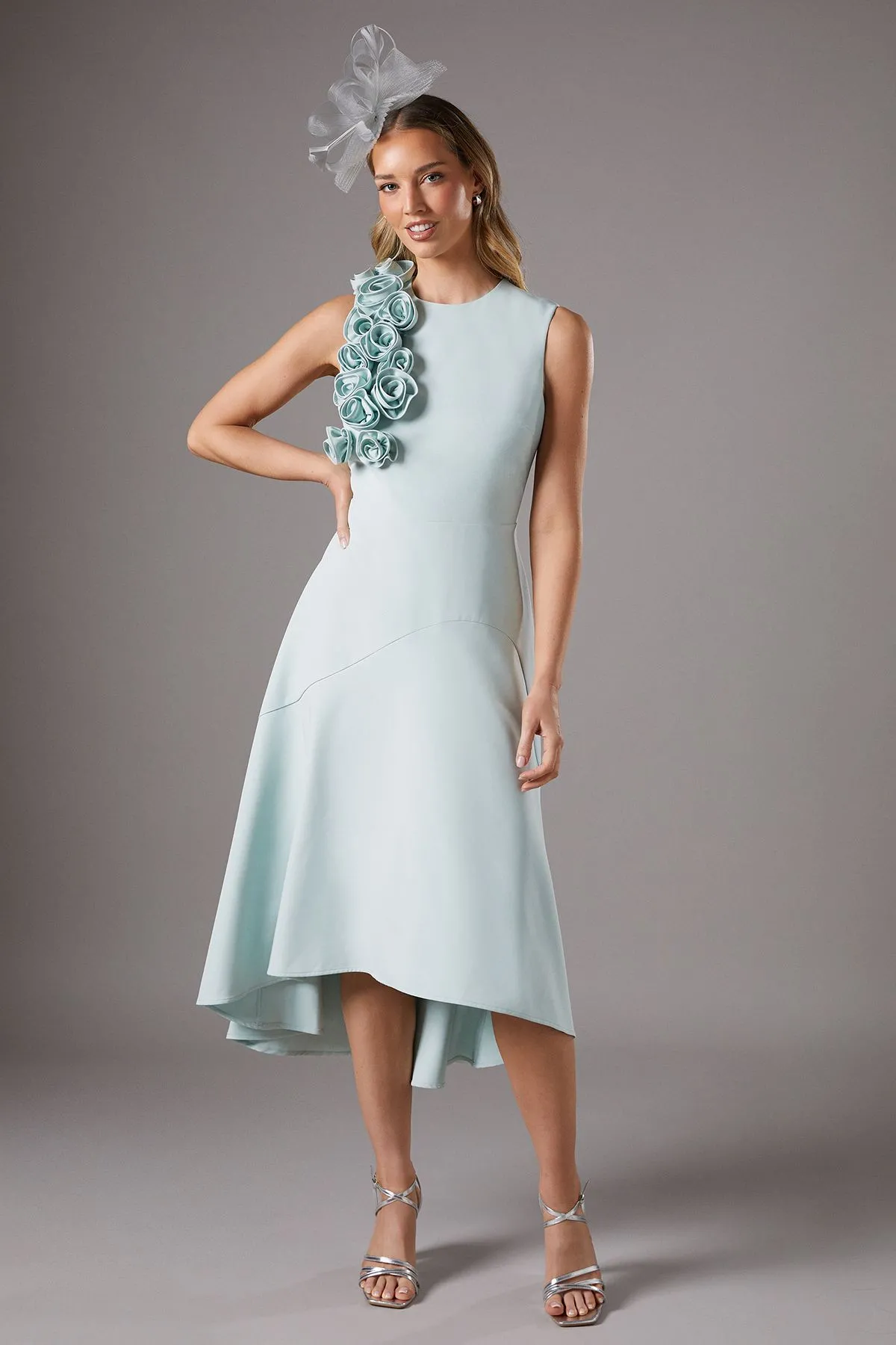 3D Corsage High Low Dress