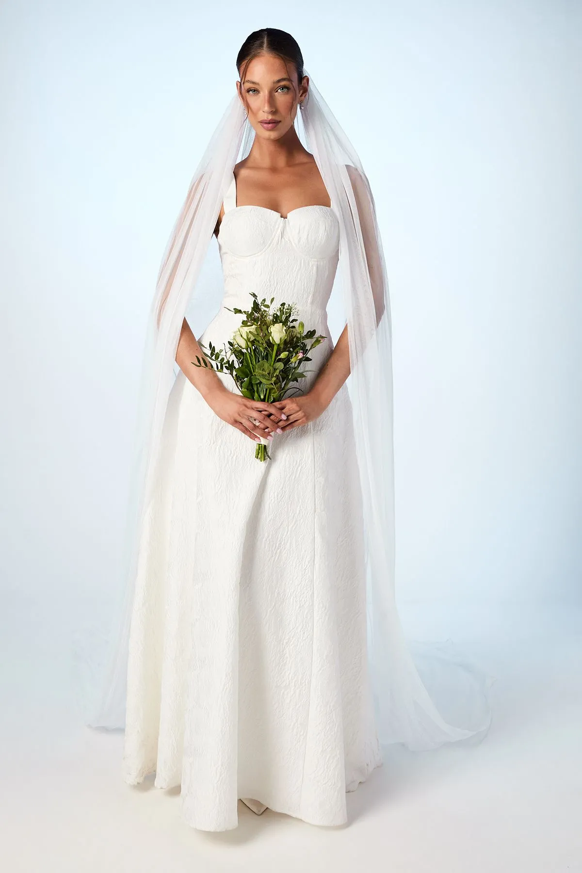 Sweetheart Full Skirted Jacquard Wedding Dress