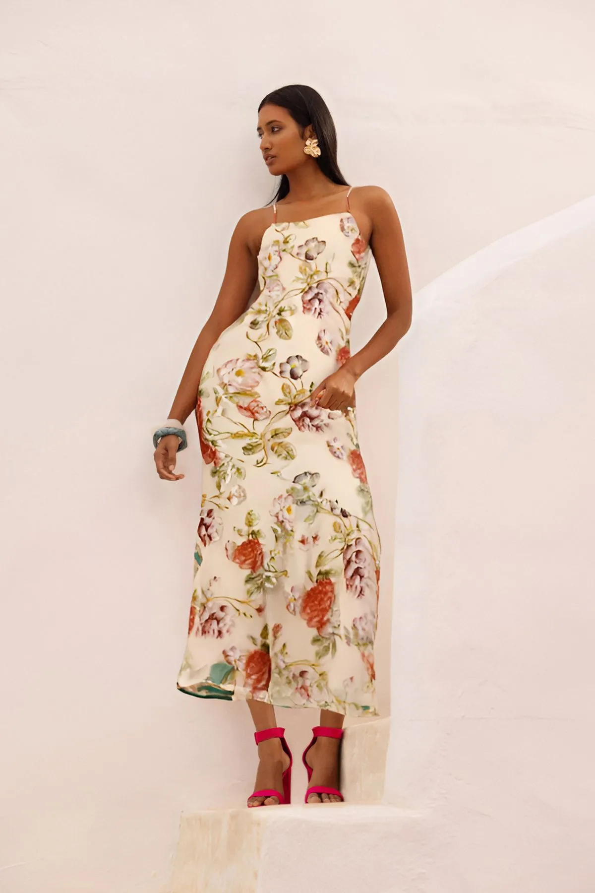 Coast Muse Strappy Floral Sequin Maxi Dress