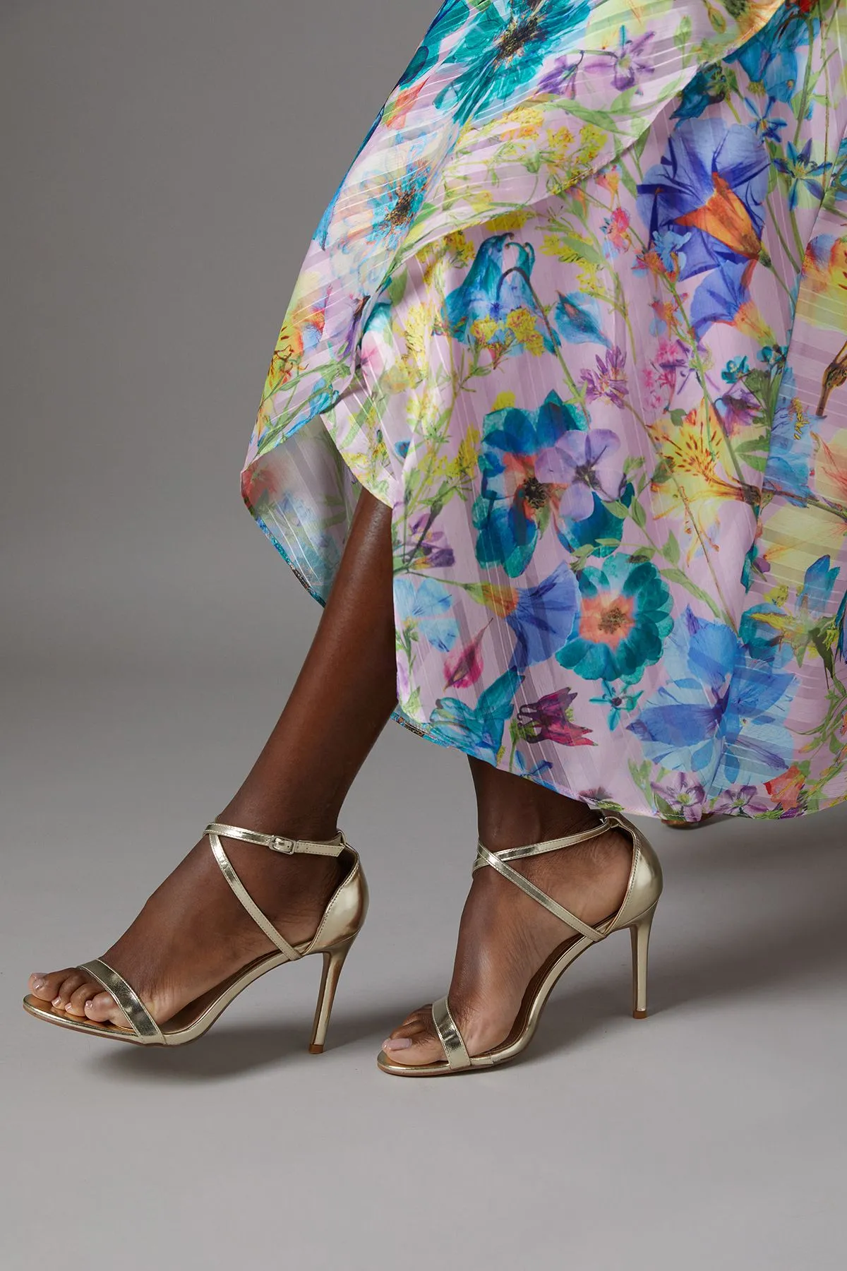 Strictly Faux Leather Cross Strap High Stiletto Sandals