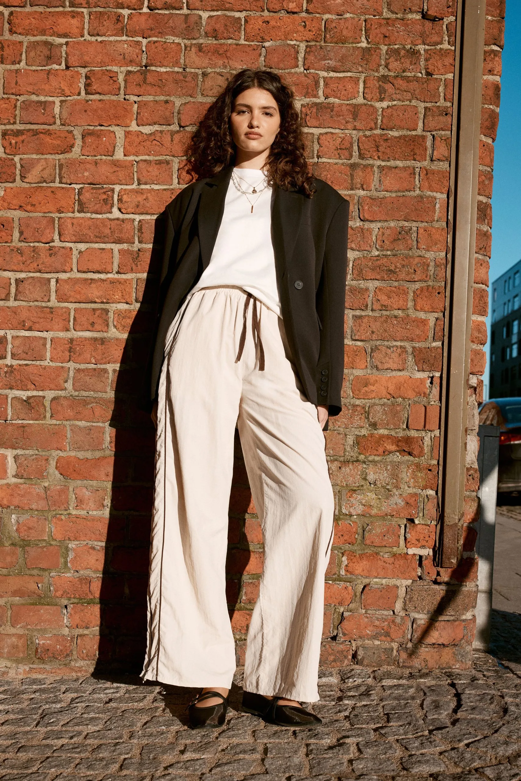 Nylon Straight Leg Trouser