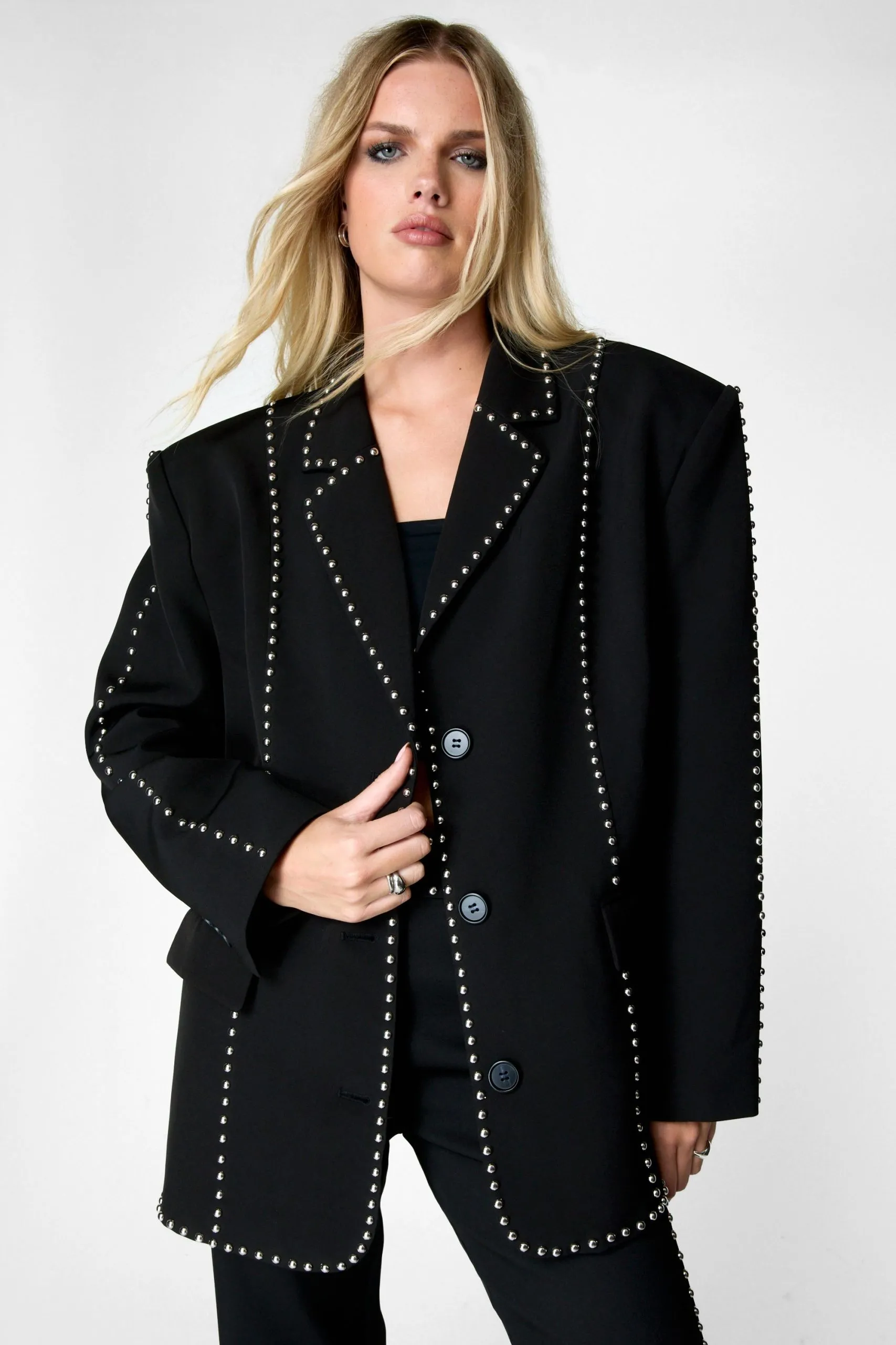 Premium Studded Oversized Blazer
