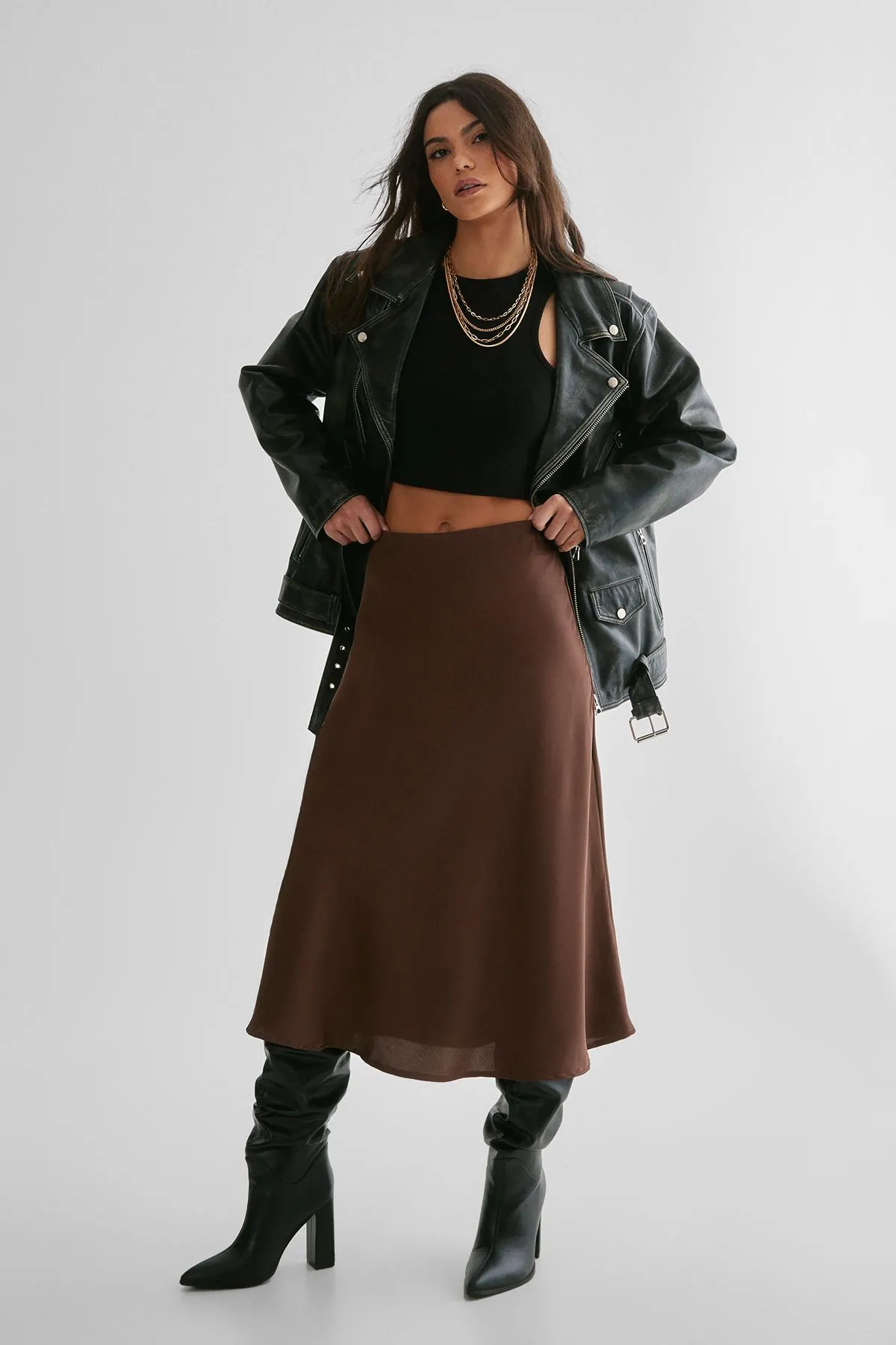 Satin Midi Skirt