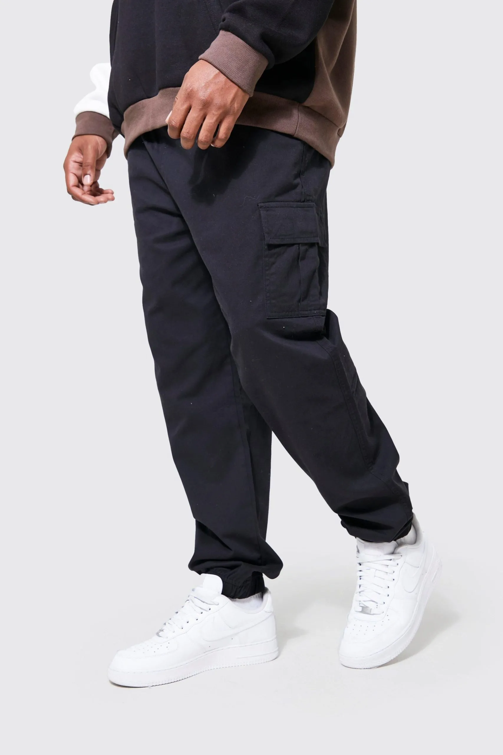 Plus Slim Fit Cuffed Cargo Trousers