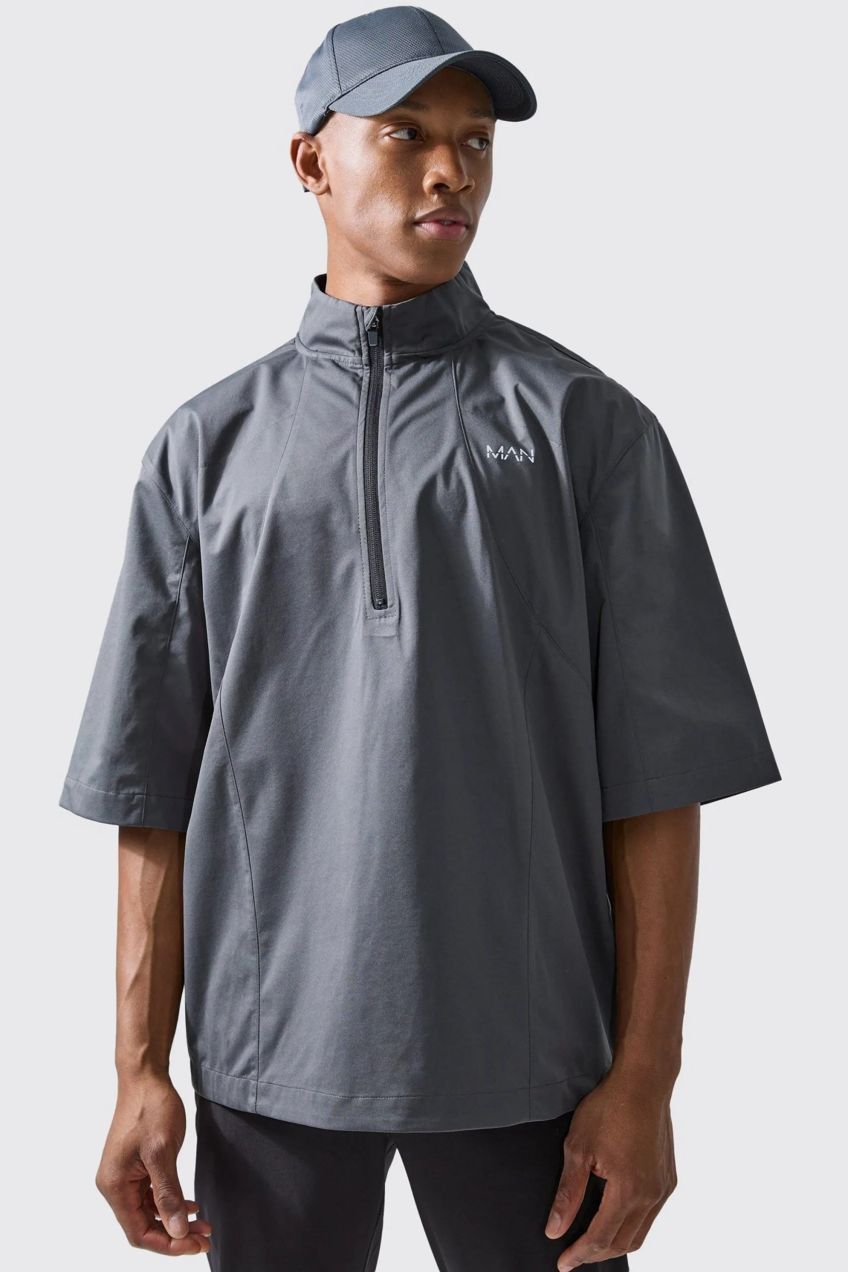 Man Active Oversized Golf Funnel Zip Jacket